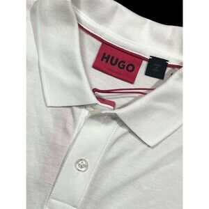 HUGO Boss Delongu Regular Fit Logo Polo Shirt Men’s Small White NWT